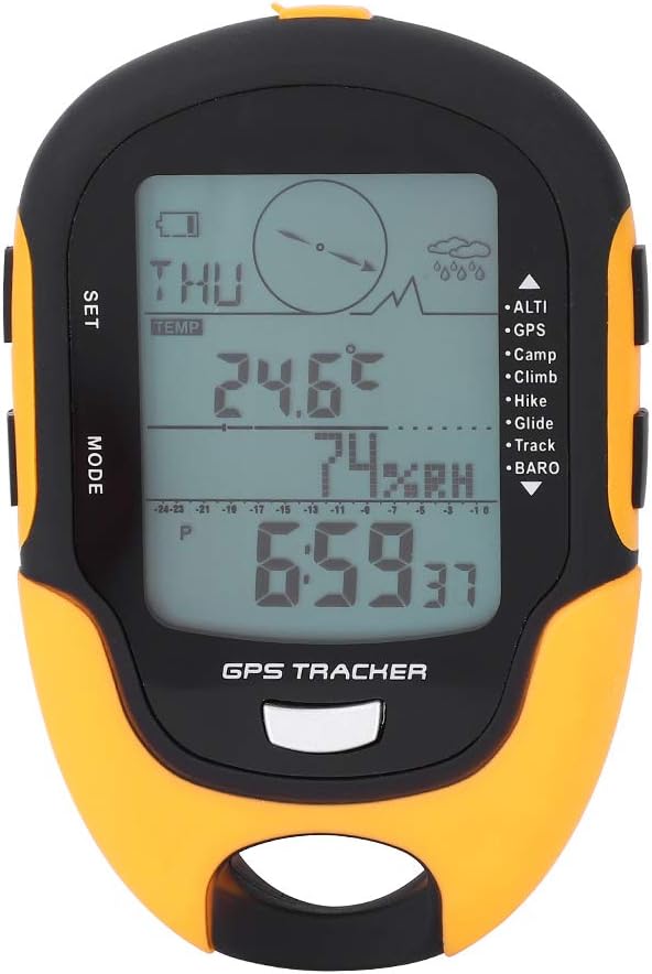 SPYMINNPOO Barometer, GPS Navigation Receiver Handheld USB Rechargeable Digital Altimeter Barometer Clocks Boat Cabin for ...