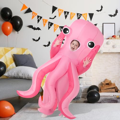 Inflatable Octopus Costume for Kids Halloween Blow Up Costumes for Boys Girls Cosplay Party