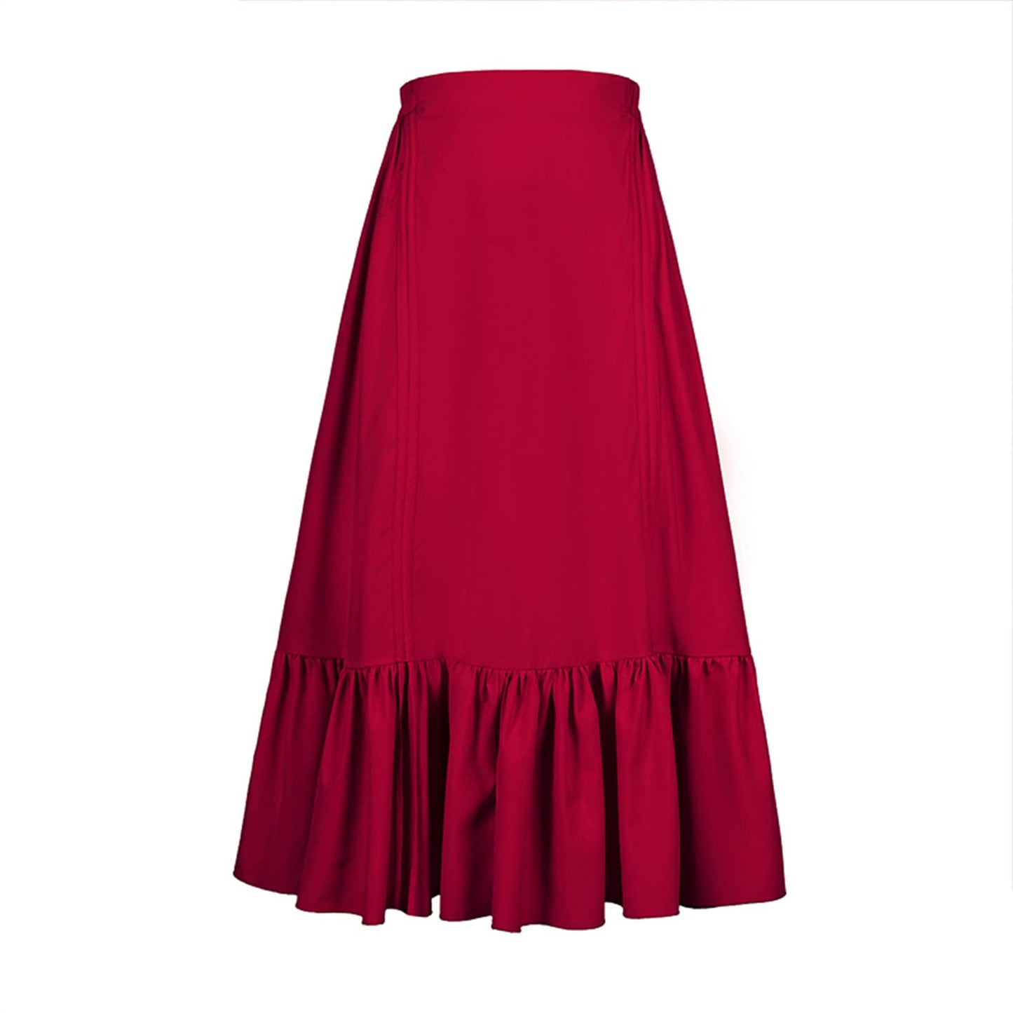 Qosivfey Women's Long Dress Gothic Steampunk Victorian Renaissance High Low Skirt(YMX2022017,S)