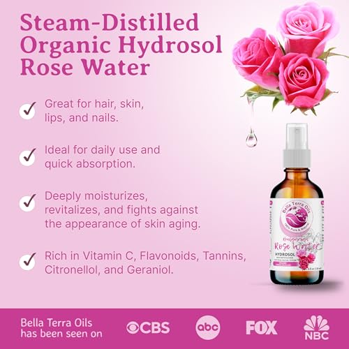 Bella Terra Oils Authentic Rose Water Hydrosol ? 1gallon, Steam Distilled, Gentle, Rejuvenating, Refreshing Facial Toner