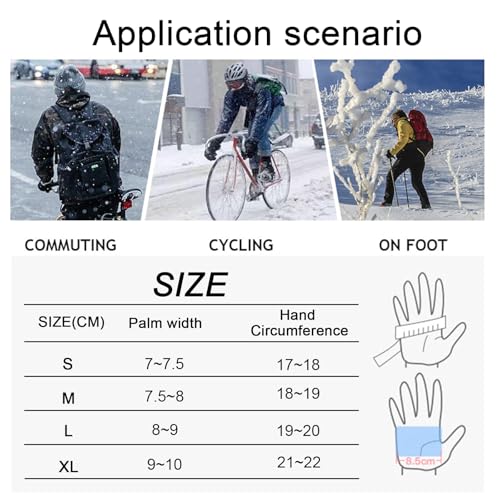 Insulated Thermal Winter Gloves with Touchscreen Compatibility - Waterproof Design for Outdoor Sports