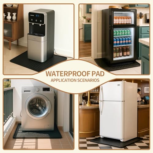 HOSASSPER Water Cooler Mat, Water Dispenser Mat, 22"x19" Non-Slip Silicone Waterproof Floor Protector for Under Water Cool...