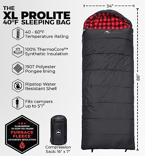 Tough Outdoors Sleeping Bags for Adults & Kids Sleeping Bags Girls Boys Teens - Camping Sleeping Bag for Backpacking- Cold...