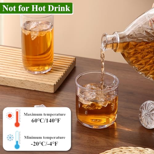 Kyraton Drinking Glasses Set of 12, PET Clear Plastic Highball Glasses 14oz & Whisky Cocktail Glasses Set 11.5oz, Heavy Du...