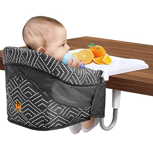 MTWML Hook On High Chair with Tray,Portable Baby High Chair That Attaches to Table,Clip On Fast Table Seat for Babies and ...