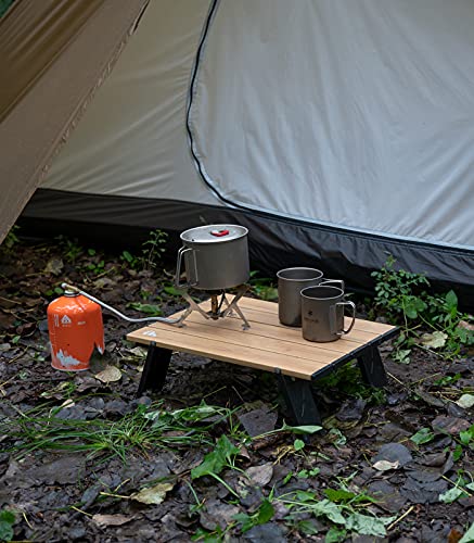 iClimb 1 Mini Folding Table and 1 Anti-Sinking Large Feet Chair Bundle, Ultralight Compact for Single Person Outdoor Backp...
