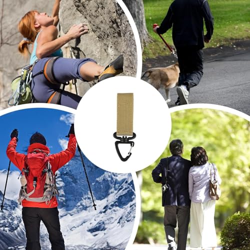 5Pcs Tactical Nylon Key Hooks with 360 Degree Swivel Snap Hook, Nylon Key D-Ring Holder or Belt Keeper for Molle Pouch