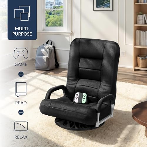 Best Choice Products Swivel Gaming Chair 360 Degree Multipurpose Floor Chair Rocker for TV, Reading, Playing Video Games ...