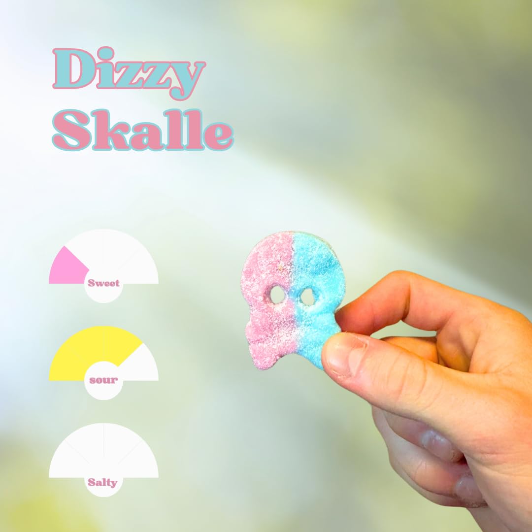 BUBS Skull Candy Mix – Dizzy Skulls, Giant Sour Skulls, Liquorice Raspberry Skulls & Foam Skulls, 1 LB Vegan Swedish Candy, Gummy Alternative, Sour Foam Sweets, TikTok Viral, Gluten-Free