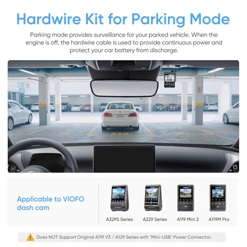 VIOFO HK4 Hardwire Kit with 8pcs Full Set Circuit Fuse Tap, Type-C Port, for A329 series/A229 series/A119Mini2/A139Pro/WM...