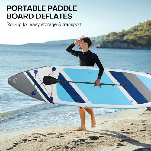 Panana Inflatable Stand Up Paddle Board, 10'x31 x6 SUP with Premium Paddle Board Accessories Kit, Anti-Slip EVA Deck for A...