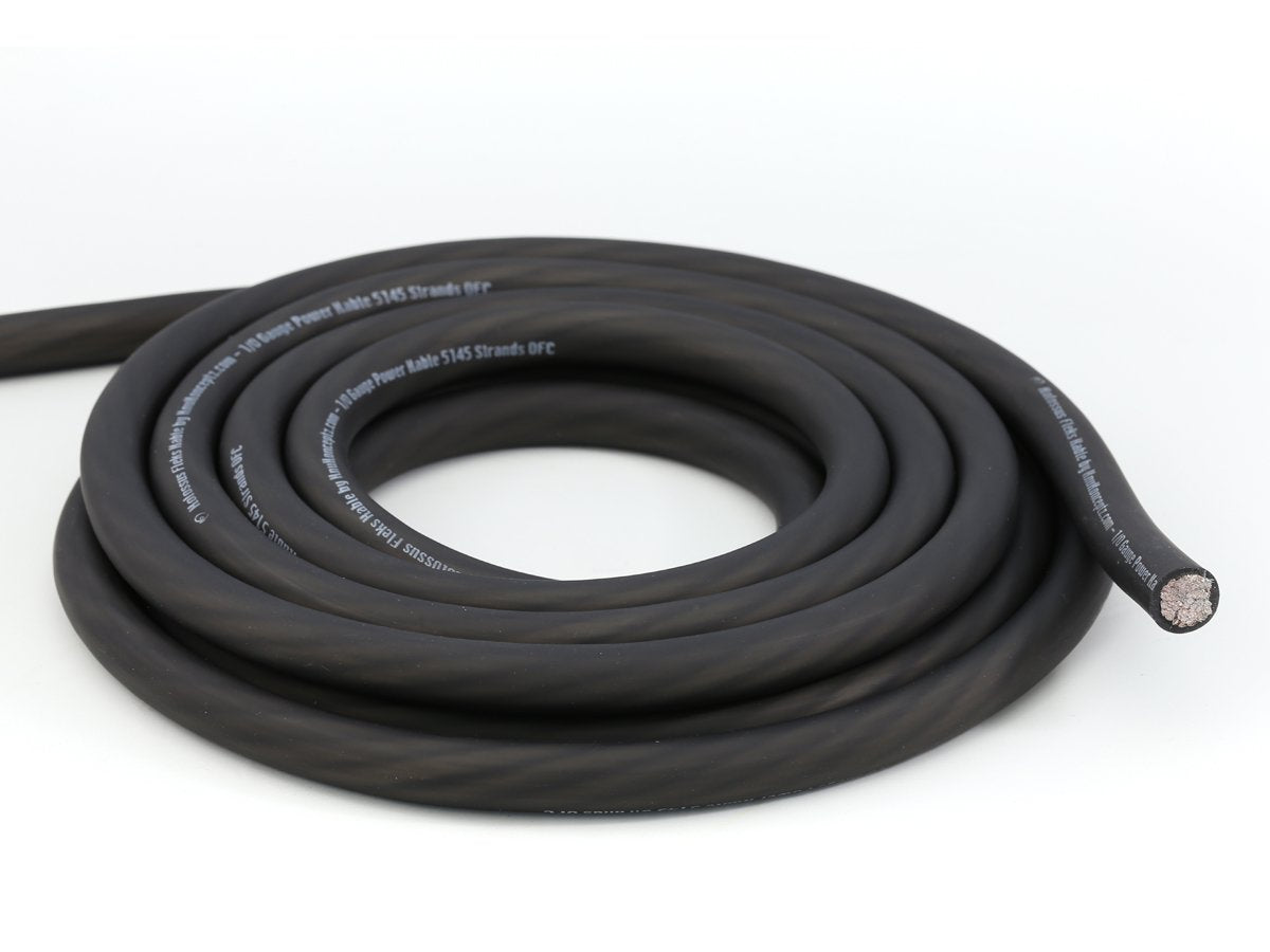 Knukonceptz Kolossus Flex Kable Ofc 0 Gauge Power Wire Copper Cable Black (15 Ft) 1/0 Awg