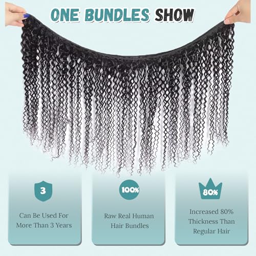 Curly Human Hair Bundles 28 Inch Soft and Thick Wet and Wavy 15A 100% Unprocessed Burmese Curly Human Hair Weaves for Black Women Water Wave 100% Pure Protein Brazilian Hair 85G