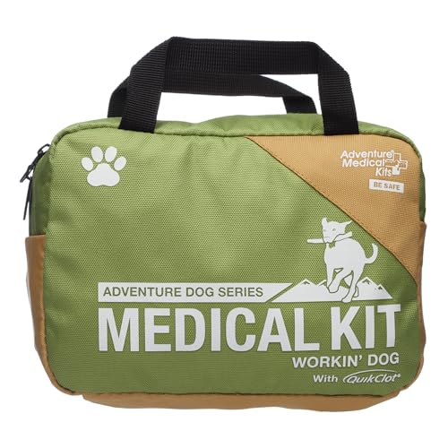 Adventure Medical Kits Workin' Dog Medical Kit with QuikClot - Canine Field First Aid Kit with Headlamp, Bandages, Cold Pa...