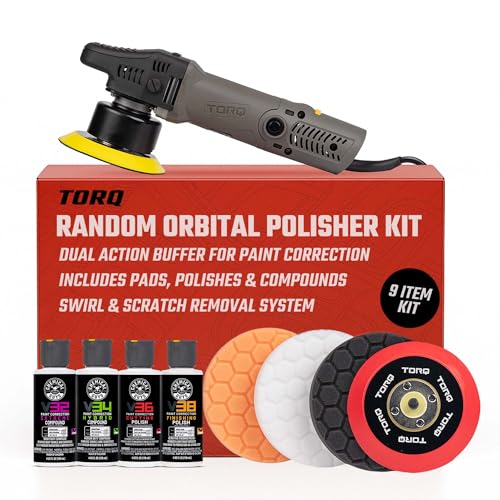 Chemical Guys TORQX Random Orbital Polisher, Pads, Polishes, and Compounds Kit - Car Polishing Kit Safe for Trucks, SUVs, ...