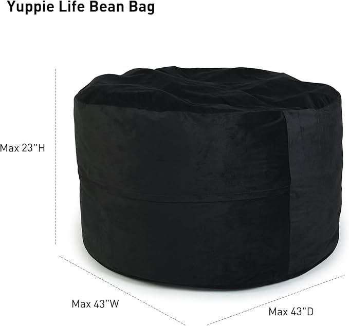 YuppieLife Large Foam Filled Bean Bag Chairs for Kids Teenagers Adults Living Room Gaming Relaxing 4F Machine Washable Lazy Sofa（Blue