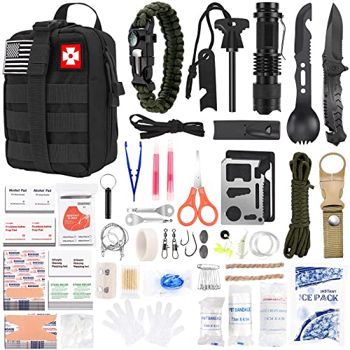 Gifts for Man Dad Husband, 210 PCS Survival First Aid kit, Professional Survival Gear Camping Essentials Emergency Medical...