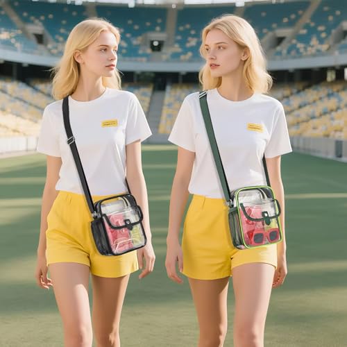 SPODEARS Clear Crossbody Bag for Stadium Events & Concerts - Adjustable Shoulder Strap Purse with 1 Bottle Holder