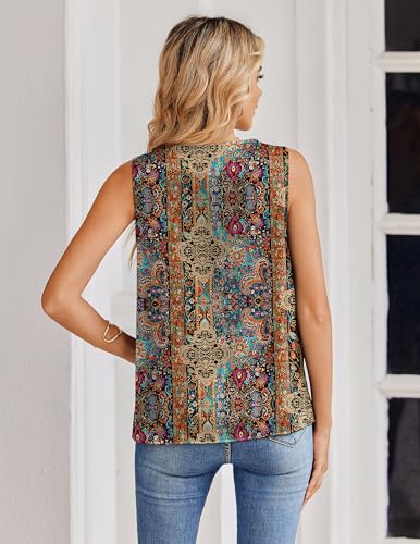 Zeagoo Women's Silk Satin Tank Tops V Neck Casual Camisoles Sleeveless Business Work Blouses Dressy Summer Shirts