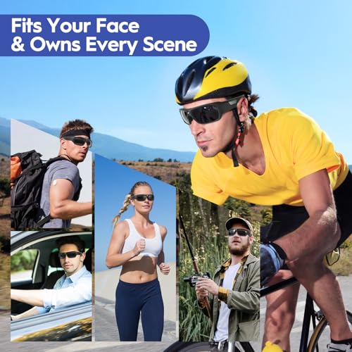 JJPOBYL 4K Sport Camera Sunglasses, 2160P FHD Sports & Action Video Cameras for Outdoor Sports (64GB TF Card Included)