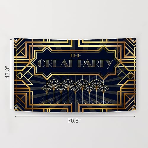 Roaring 20s Great Gatsby Decoration Kit - Includes Photography Backdrop & 10 Studio Selfie Photo Booth Props with Sticks -...