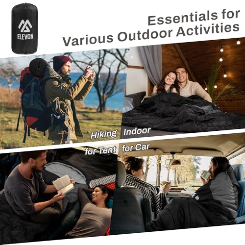 Elevon Sleeping Bag for Adults Teens Kids Cold Warm Weather, Portable Waterproof & Lightweight, Compact with Compression S...