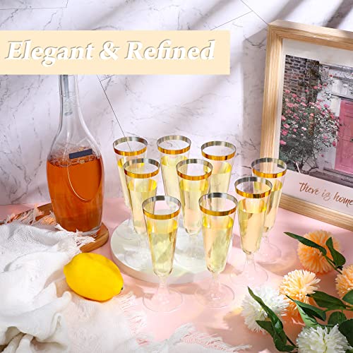 CHENGU 200 Pack Champagne Flutes Cups Plastic 5 Oz Wine Glasses Disposable Toasting Champagne Flutes for Wedding Party Pla...