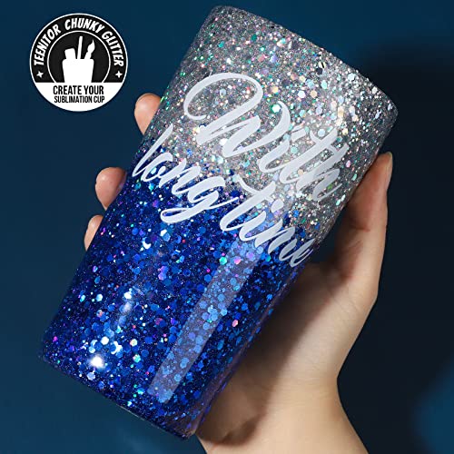 Festival Chunky and Fine Glitter Powder Mix, Teenitor 32 Colors Chunky Sequins, Iridescent Glitter Flakes, Cosmetic Face B...