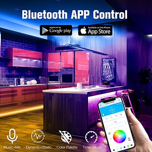 DAYBETTER LED Strip Lights 200 ft (2 Rolls of 100 ft), Smart App Control Lighting Bedroom Rome Decor with Remote, RGB Musi...