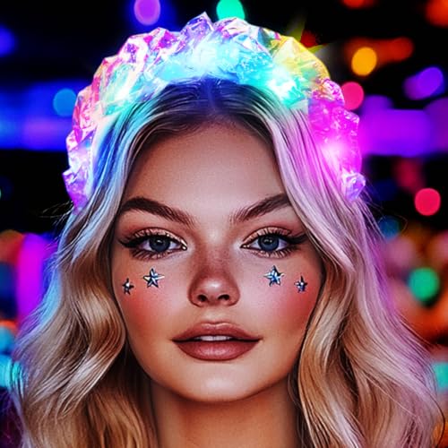 Fashey Light Up Headband Led Headbands Glow Hair Band Birthday Hair Accessories for Girls