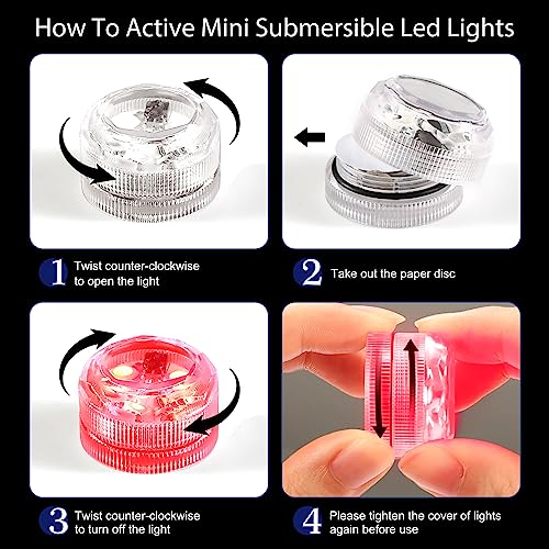 Submersible Led Lights with Remotes, Waterproof Tea Lights Candles Battery Operated RGB Color Changing Small Led Light for...