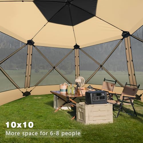 MASTERCANOPY 10x10FT Pop Up Gazebo Screen Tent - Instant Screen House with Netting, Quick Set, Outdoor Canopy Shelter with...