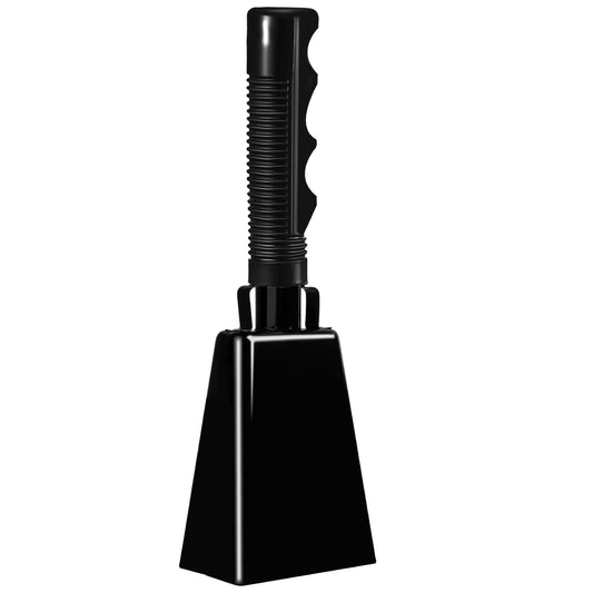 9 Inch Black Cow Bell Noise Makers With Handle Black Steel Cowbell For Sporting Events Cheering Graduation Decor Football Games