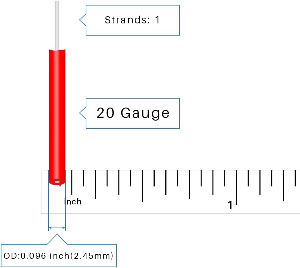 BNTECHGO 20 Gauge PVC 1007 Solid Electric Wire Red and Black Each 100 ft 20 AWG 1007 Hook Up Tinned Copper Wire