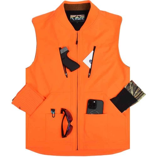 EDTREK Waterproof and Windproof Performance Vest With Plenty Pockets - Quiet and Versatile Hunting Vest (Blaze Orange, X-Large)