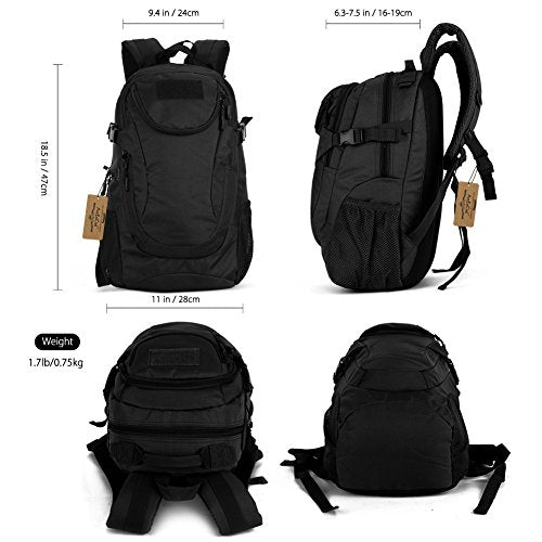 ArcEnCiel Motorcycle Backpack Tactical Military Bag for Outdoor Hiking Camping Trekking - Rain Cover+Patch Included