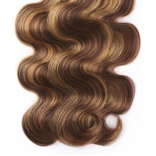 P4/27 Brazilian Human Hair Bundles Highlight Chocolate Honey Blonde 20 22 24 Inch Body Wave Bundles Human Hair 11A Unprocessed Virgin Quick Weave Sewn In Hair for Black Women