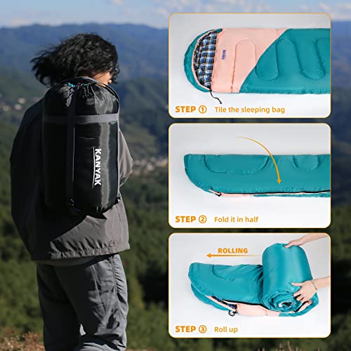 Camping Sleeping Bag, 32℉ Sleeping Bags for Adults Kids Teens Cold Weather Warm Sleeping Bag Winter for 3-4 Season Campin...