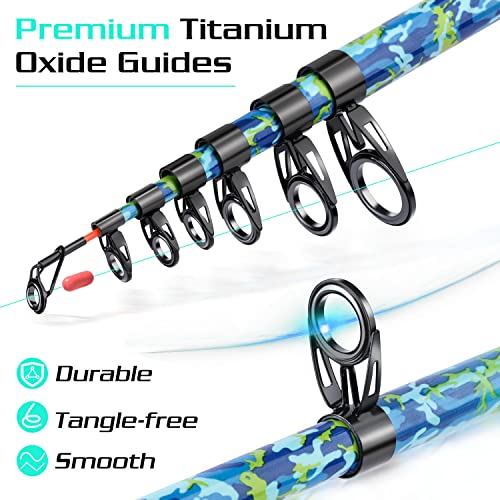 Sougayilang Fishing Rod and Reel Combos with Telescopic Fishing Pole Spinning Reels Fishing Carrier Bag for Travel Saltwat...