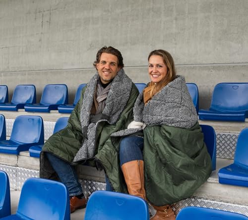 Sherpa Waterproof Outdoor Blanket. Large Sherpa Camping & Stadium Blanket for Cold Weather. Perfect for Picnic, Sports, Co...