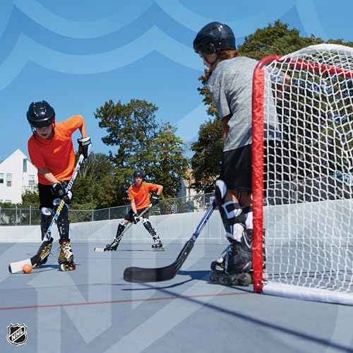 Franklin Sports NHL Youth Street Hockey Goal - Kids Mini Steel Street + Roller Hockey Net - Small Goal for Kids + Beginners - 50" x 42" - Tournament