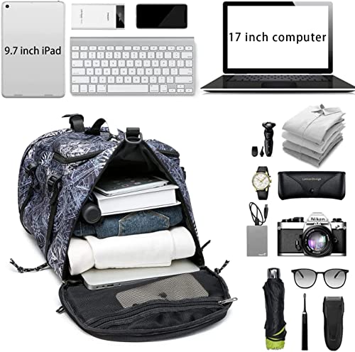 FUNYAGO Gym Duffle Bag Waterproof black Laptop Backpack Suitable for Hiking, Fishing, Travel 40L Large Capacity Trendy Coo...