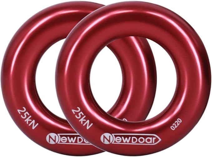 NewDoar Rappel Ring 25kN Gold Large O-Ring Rope Connector for Rock Climbing Arborist Rescue Hammock and Slackline