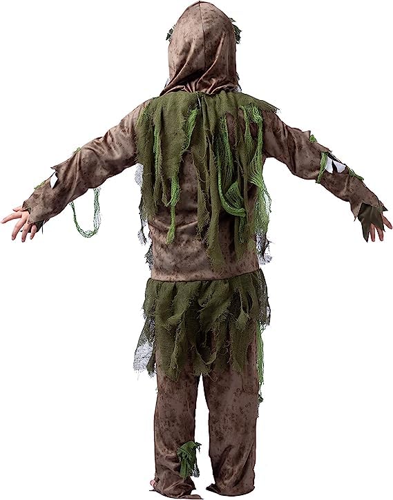 Spooktacular Creations Halloween Swamp Deluxe Skeleton Living Dead Zombie Costume for Halloween Kids Monster Role-Playing-S(5-7yr)