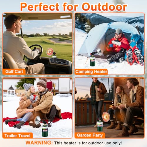 Golf Cart Heater, 2000℉ Portable Propane Heater with Golf Cart Cup Holder & Adjustable Flame, for EZGO, Yamaha, Club Car, ...