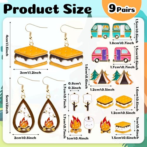 BkeeCten Cute Jewelry Earring Set - Stud and Hook Acrylic Dangle Earrings, Mismatched Enamel & Acrylic Earrings for Women ...