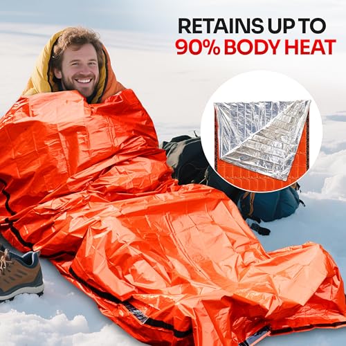 Emergency Sleeping Bag for Survival Gear and Supplies Life Bivy Sack Waterproof Mylar Emergency Blankets for Survival Kit ...