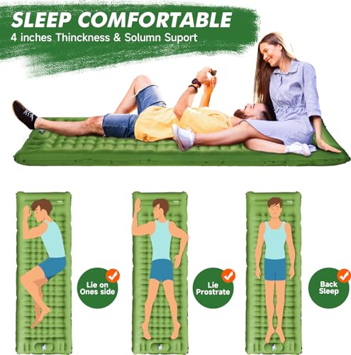 HiiPeak Sleeping Pad for Camping- Ultralight Inflatable Sleeping Mat with Built-in Foot Pump, Upgraded Durable Compact Cam...