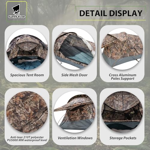 GEERTOP Ultralight Single Person Bivy Tent for Camp Waterproof 1 Man Tent for Camping Hiking Backpacking Hunting Outdoor S...
