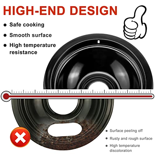 5304430149 and 5304430150 Porcelain Burner Drip Pan Bowls Replacement 318067041 and 318067051 Electric Range Cooktop By AM...